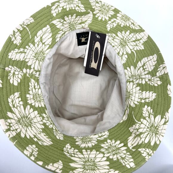 Vintage NOS with Tags August Accessories Green Floral Gardening Hat OS main image 4